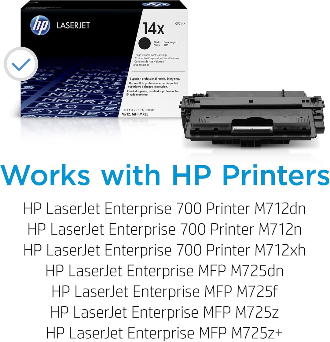 HP 14X (CF214X) Schwarz Original Toner mit hoher Reichweite für HP Laserjet Enterprise 700 M712, HP