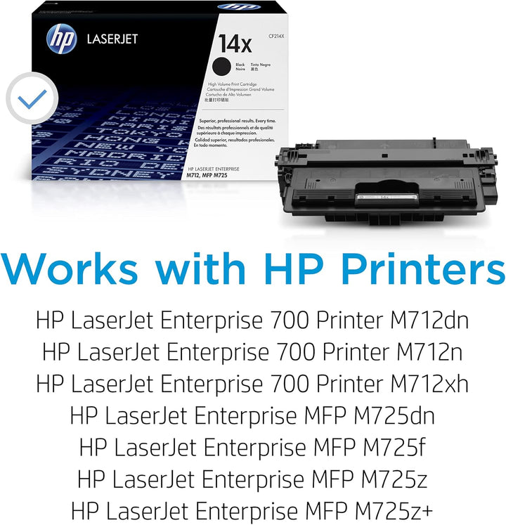 HP 14X (CF214X) Schwarz Original Toner mit hoher Reichweite für HP Laserjet Enterprise 700 M712, HP