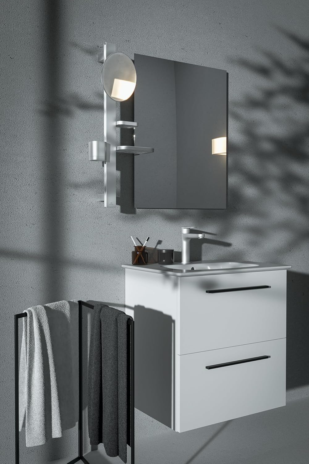 Ideal Standard BD131SI Cerafine O Waschtischarmatur H120 mit Push-Open-Ventil, Bad-Wasserhahn mit Au