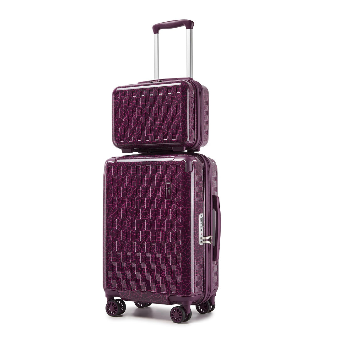 Sea choice Handgepäck Koffer Set 2 Teilig Hartschalen Trolley mit Kosmetiktasche Eckenschutz ABS+PC