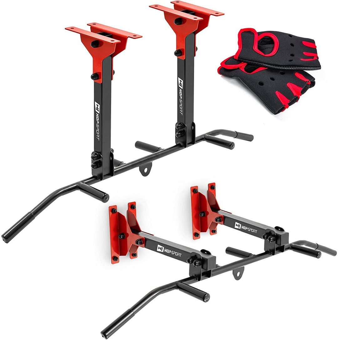 Hop-Sport Multigriff Klimmzugstange zur Wand- und Deckenmontage mit 6 Anti-Rutsch-Griffen HS-2006K