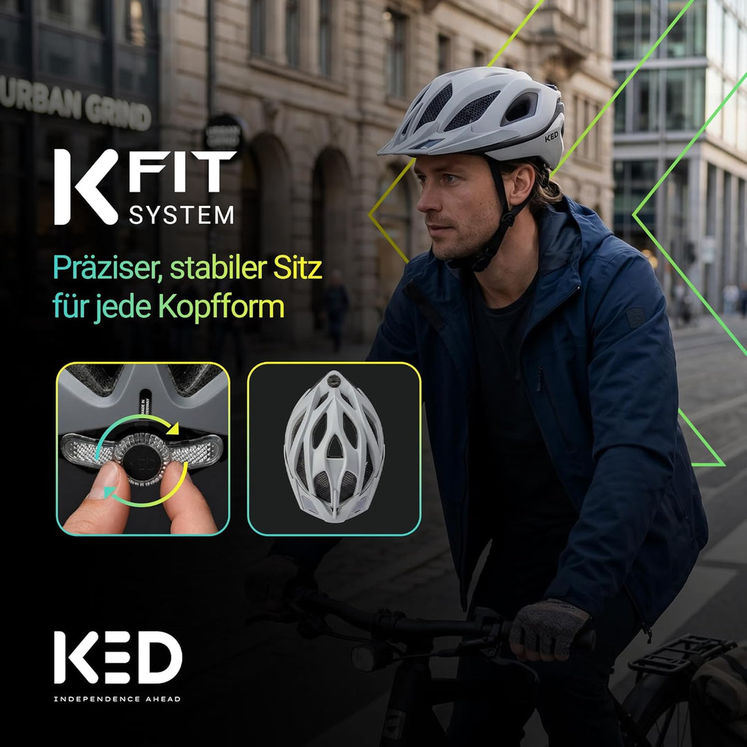 KED Spiri II Trend Fahrradhelm, Grey Matt, L (55-61cm)