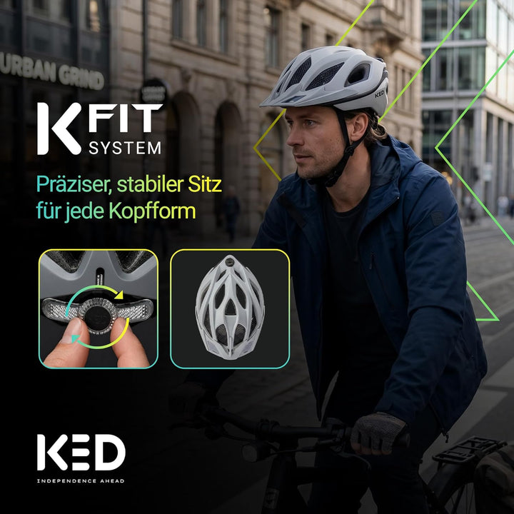 KED Spiri II Trend Fahrradhelm, Grey Matt, L (55-61cm)