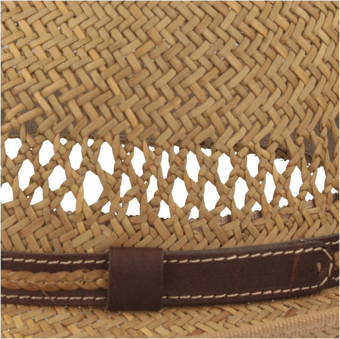 Breiter Strohhut Sommerhut Sonnenhut – Handgeflochten aus 100% Stroh – Bogart – Besonders Leicht, Fl