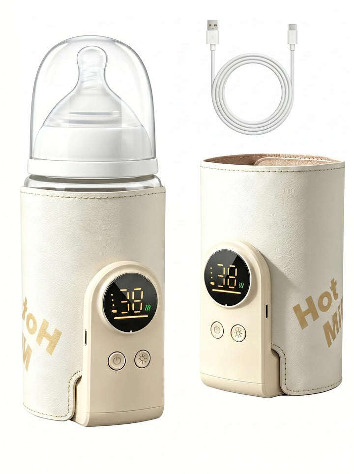 Flaschenwärmer Baby Unterwegs,Tragbarer Flaschenwärmer Baby mit LCD-Display USB-Ladung Babyflaschenw
