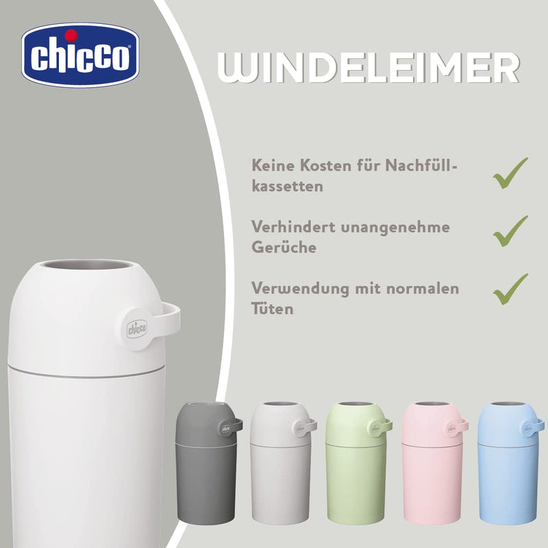 Chicco Nappy Bin Odour Off, Windeleimer, kompakter und platzsparender Containerbehälter, keine Nachf