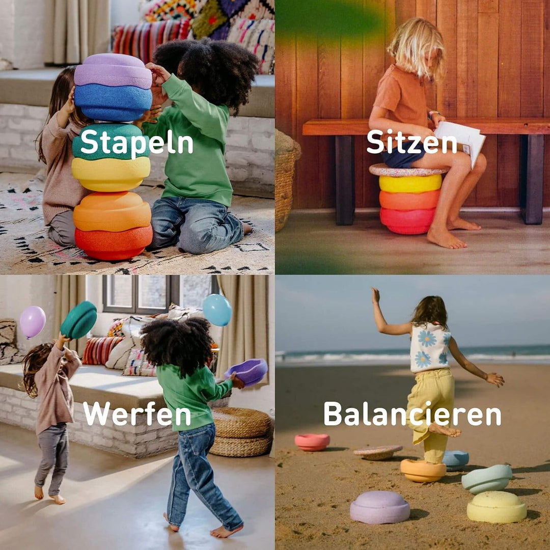 Stapelstein® Balanciersteine 6er | rainbow Set | Balancieren für Kinder Indoor &amp; Outdoor rainbow set