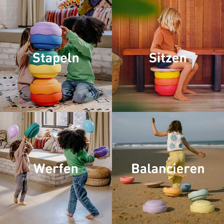 Stapelstein® Balanciersteine 6er | rainbow Set | Balancieren für Kinder Indoor &amp; Outdoor rainbow set