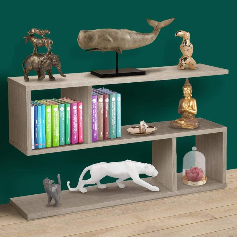 BAKAJI Bücherregal mit 5 Einlegeböden aus Melaminholz, modernes Design für Wohnzimmer, Wohnzimmer, H