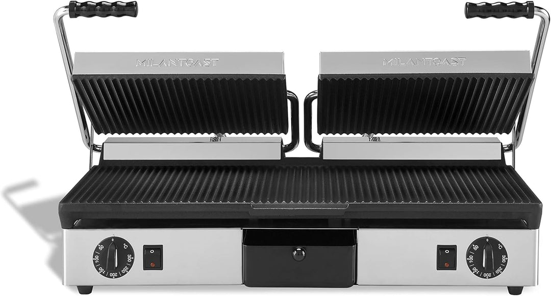 Contactgrill dubbel geribd Interhal 16050 doppelt geriffelt 640x380x170mm, doppelt geriffelt 640x380