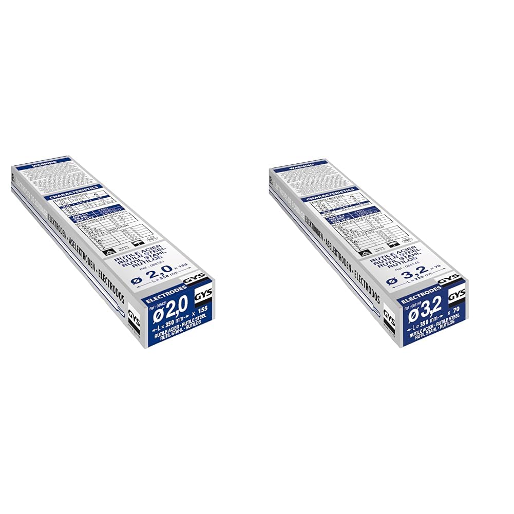 GYS 085121 Rutile Elektroden Stahl, 155 Stück &amp; Erwachsene Schweiss-zubehör 70 Rutile Elektroden E60