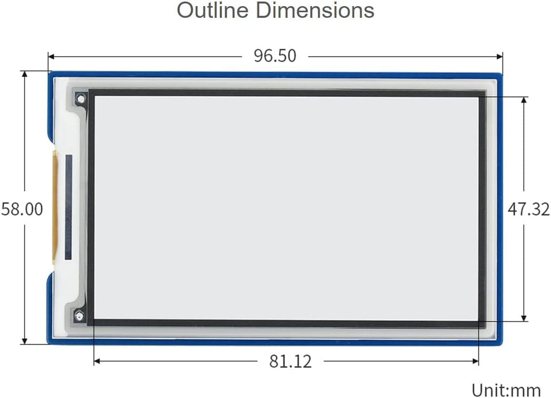Waveshare 3.7inch E-Paper E-Ink Display HAT for Raspberry Pi with 480×280 Pixels Black/White 4 Grey