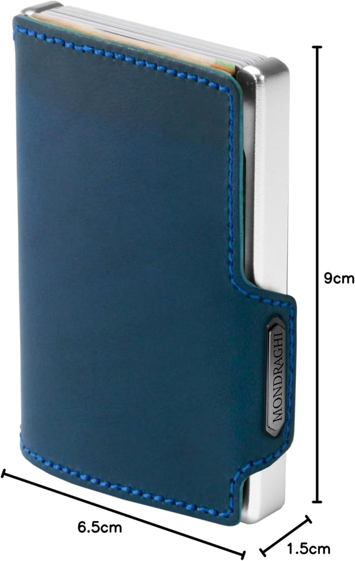 Mondraghi® Mini-Wallet. Ultraleichte Geldbörse mit Narbenleder. Kleiner Geldbeutel mit RFID-Schutz-C