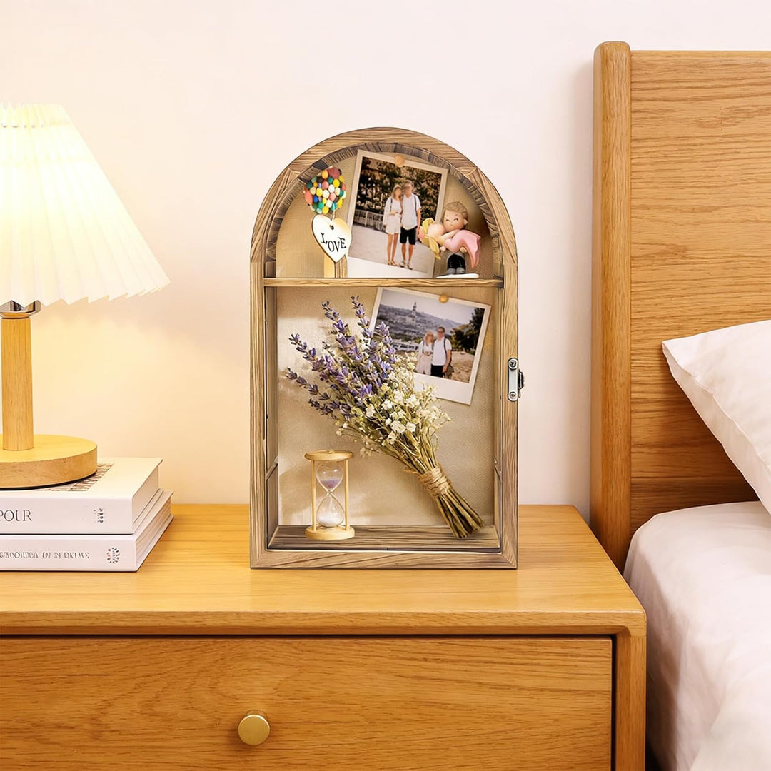 Holz Shadow Box Frame 42x25cm - Tiefe Display Case für Fotos, Blumen, Kunstwerke und Erinnerungen, H