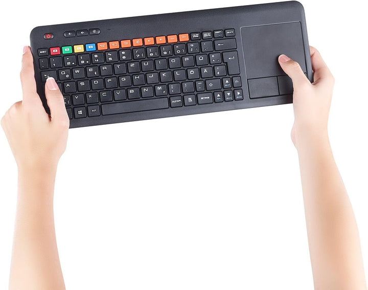GeneralKeys Smart TV Tastatur: Funk-Tastatur m. Touchpad, für Smart-TVs von Samsung u.v.m., PC, PS3/