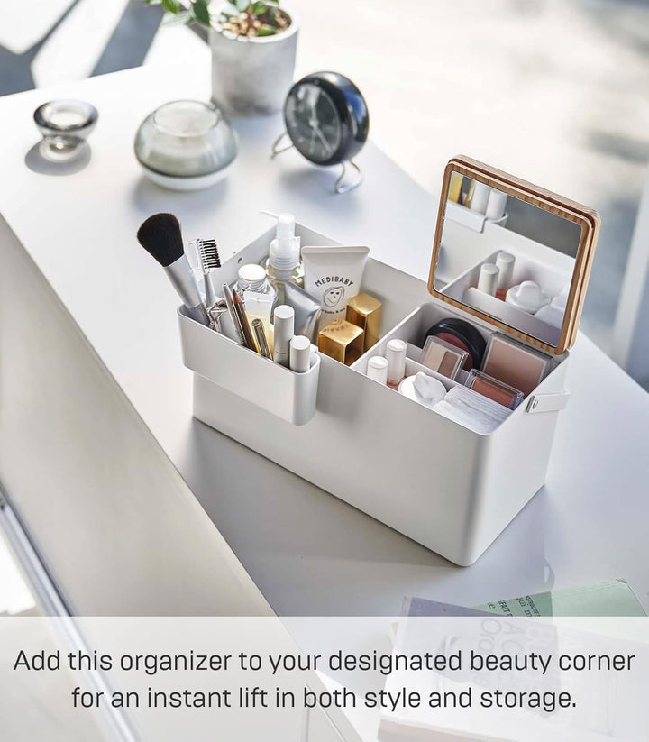 YAMAZAKI Tower 5453 Make-up Box, Weiss, Weiss