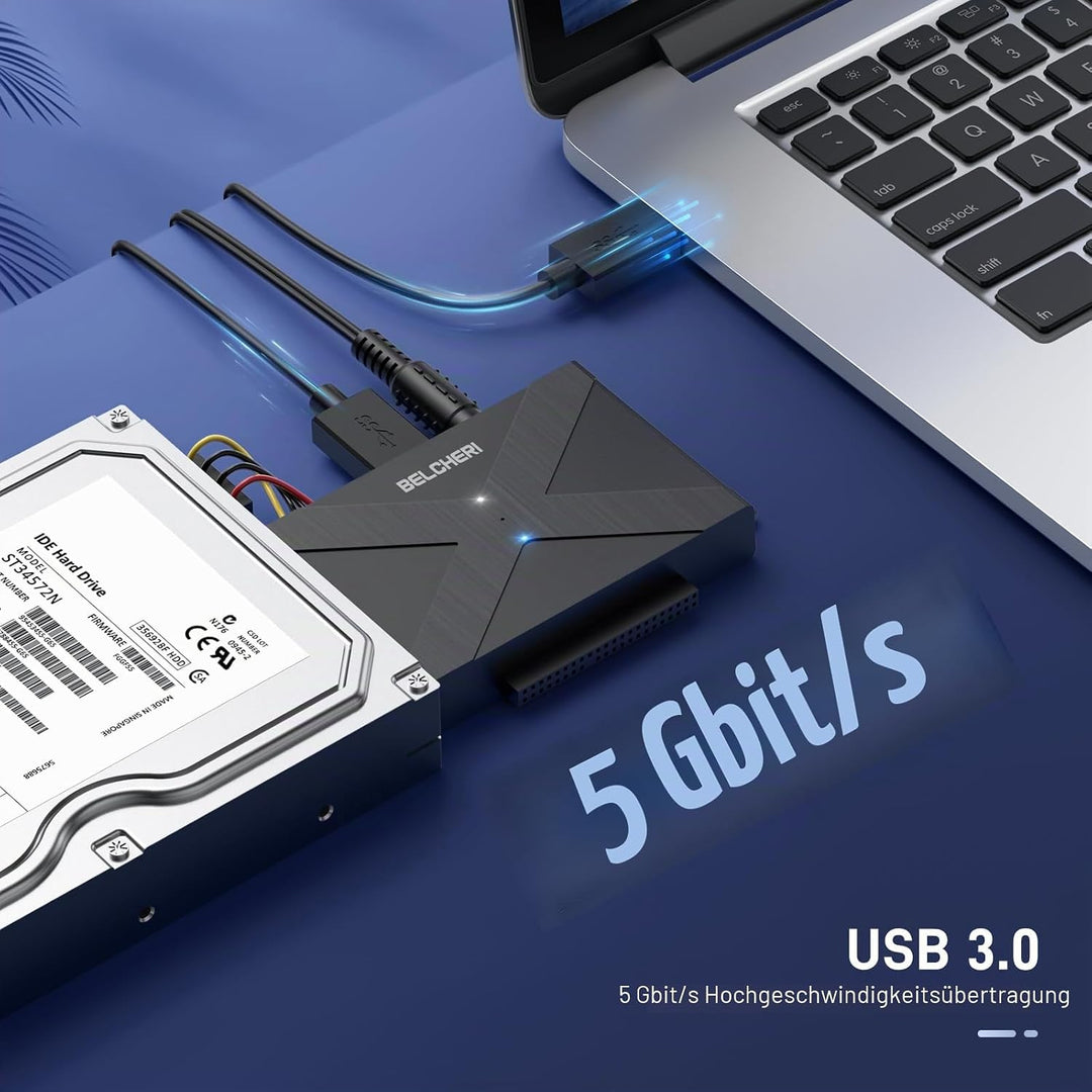 USB 3.0 auf IDE- und SATA-Adapter, externer Festplattenadapter für universelle 2,5 oder 3,5 Zoll SAT