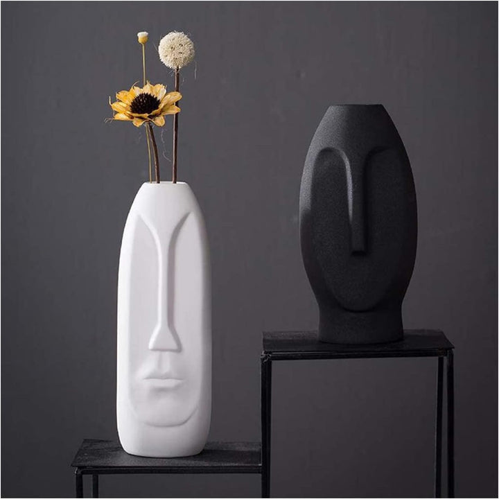 2er-Set Moderne Gesichts Blumenvase, Minimalism Abstrakte Vasen mit Gesichtsgestaltung, Dekorative m