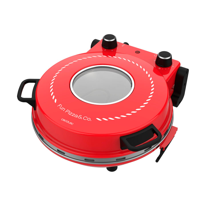 Cecotec Elektrischer Pizzaofen Grill Pizza & Co Mama Mia Window. 1200 W, Temperatur 400 °C, Timer 15