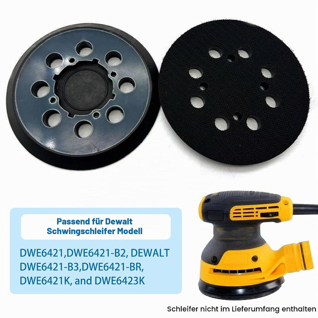 Schleifteller 125 mm Klett Stützteller für DeWalt, Schleifplatte 125 mm mit Klett für DeWalt DWE6423