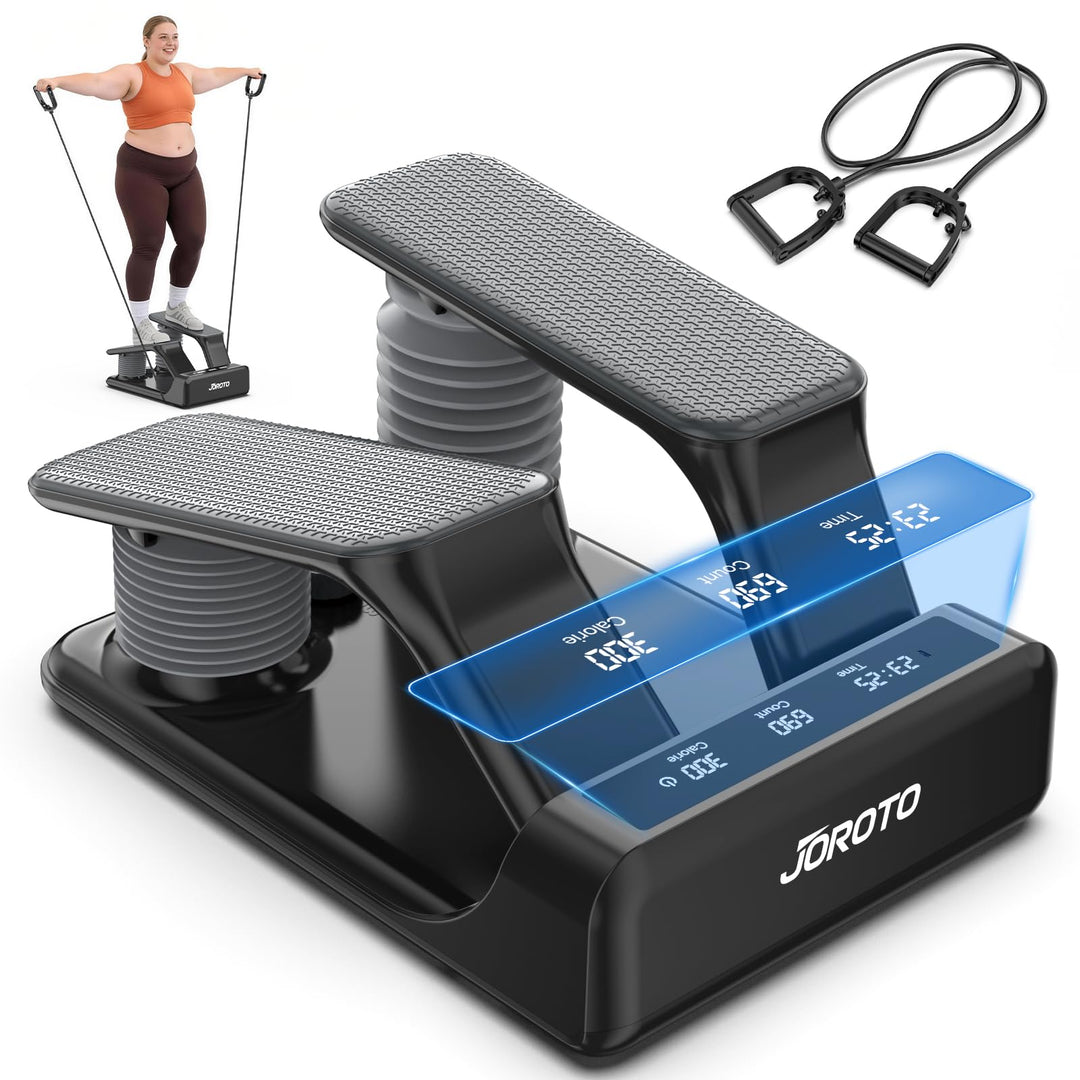 JOROTO Air Resistance Stepper für Zuhause, Mini Stepper mit 5-stufig Einstellbarer Intensität + Bänd