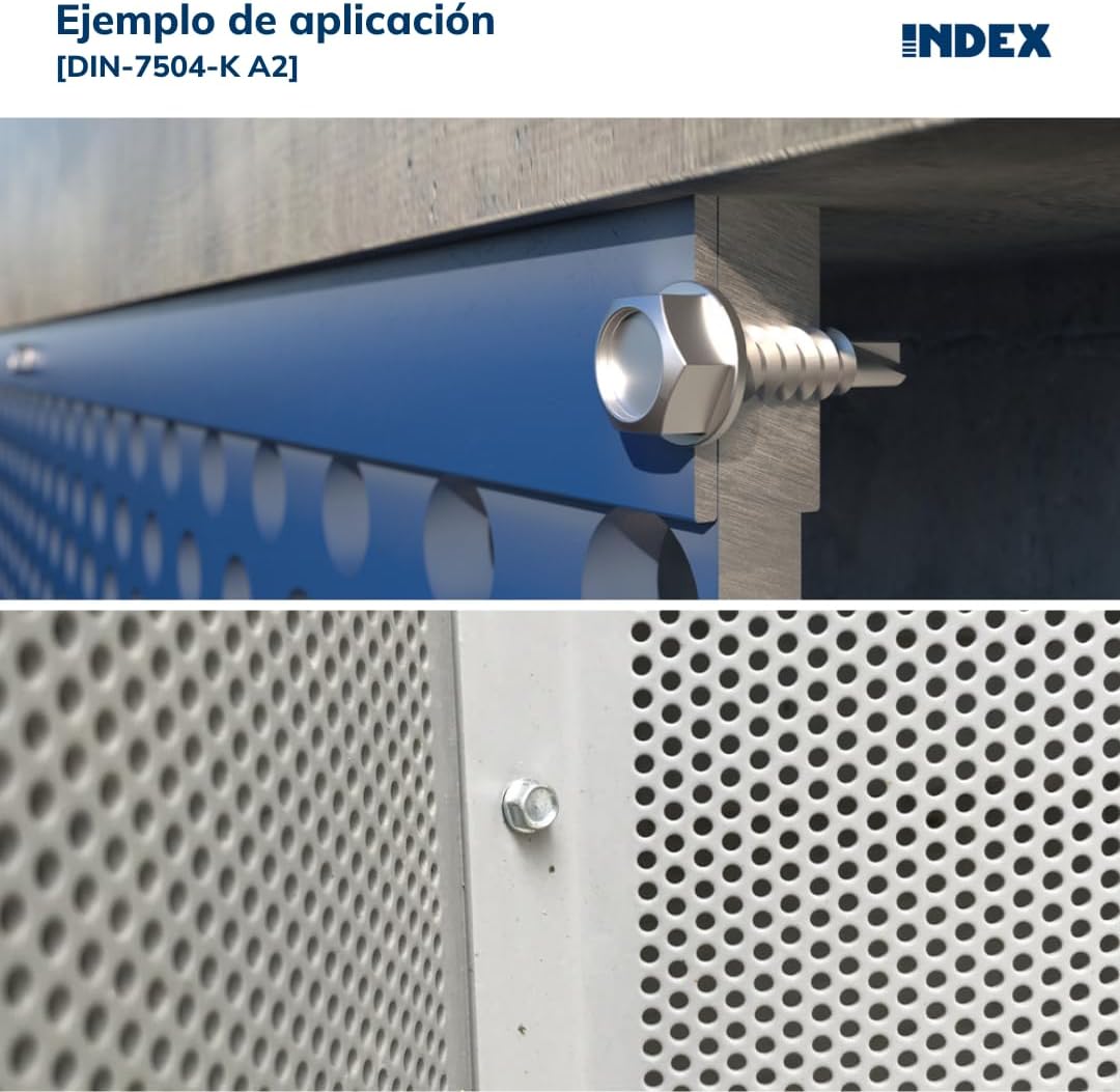 Index 184 ABEI5519 Index ABEI5519 Tornillo selbstotaladrante Cabeza Sechskant Edelstahl A2 (5,5 x 19