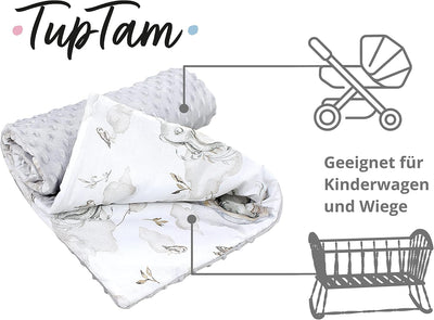 TupTam 2er Set Baby Decken Einschlagdecke 85x85 cm für Autositz Babyschale Babydecke Wiegendecke Min