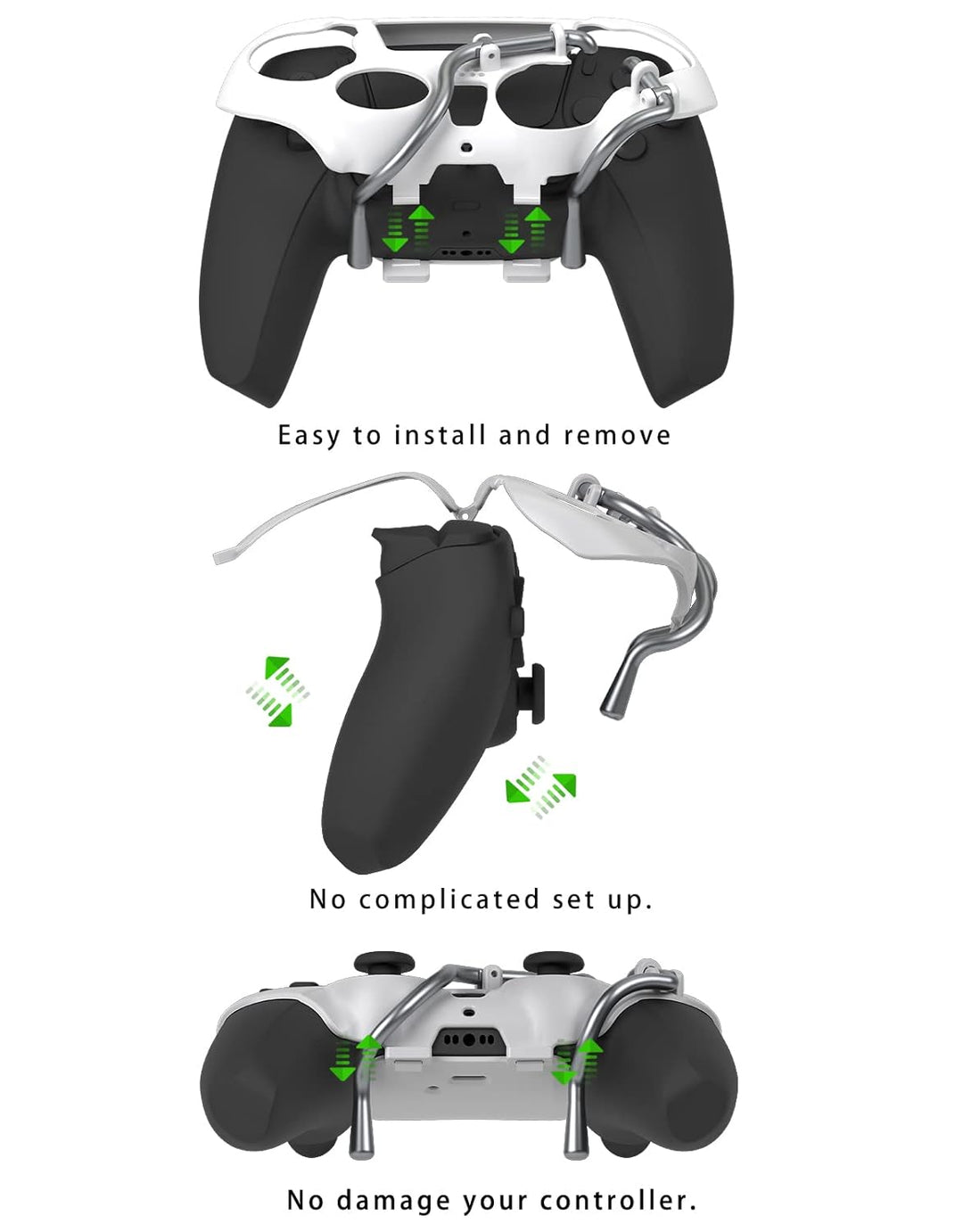EXknight Leverback FPS Paddles Attachment, Back Buttons Gaming Paddles für PS5 Controller(Weiss), We