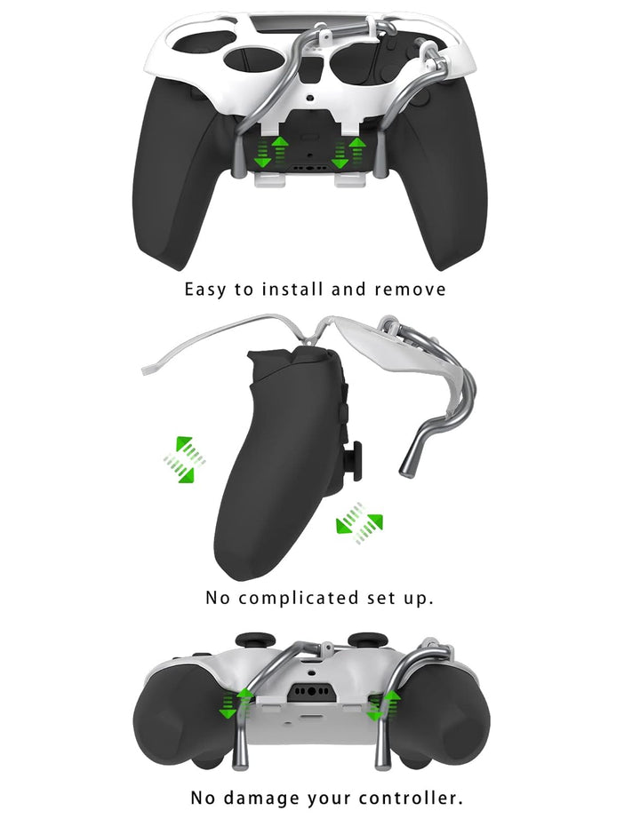 EXknight Leverback FPS Paddles Attachment, Back Buttons Gaming Paddles für PS5 Controller(Weiss), We