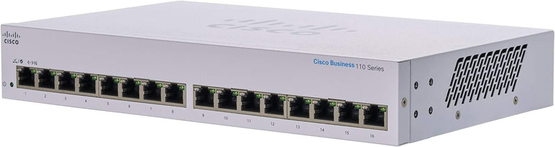 Cisco Business CBS110-16T-D Unmanaged Switch | 16﻿ GE-Ports | Begrenzter Lebenszeitschutz (CBS110-16