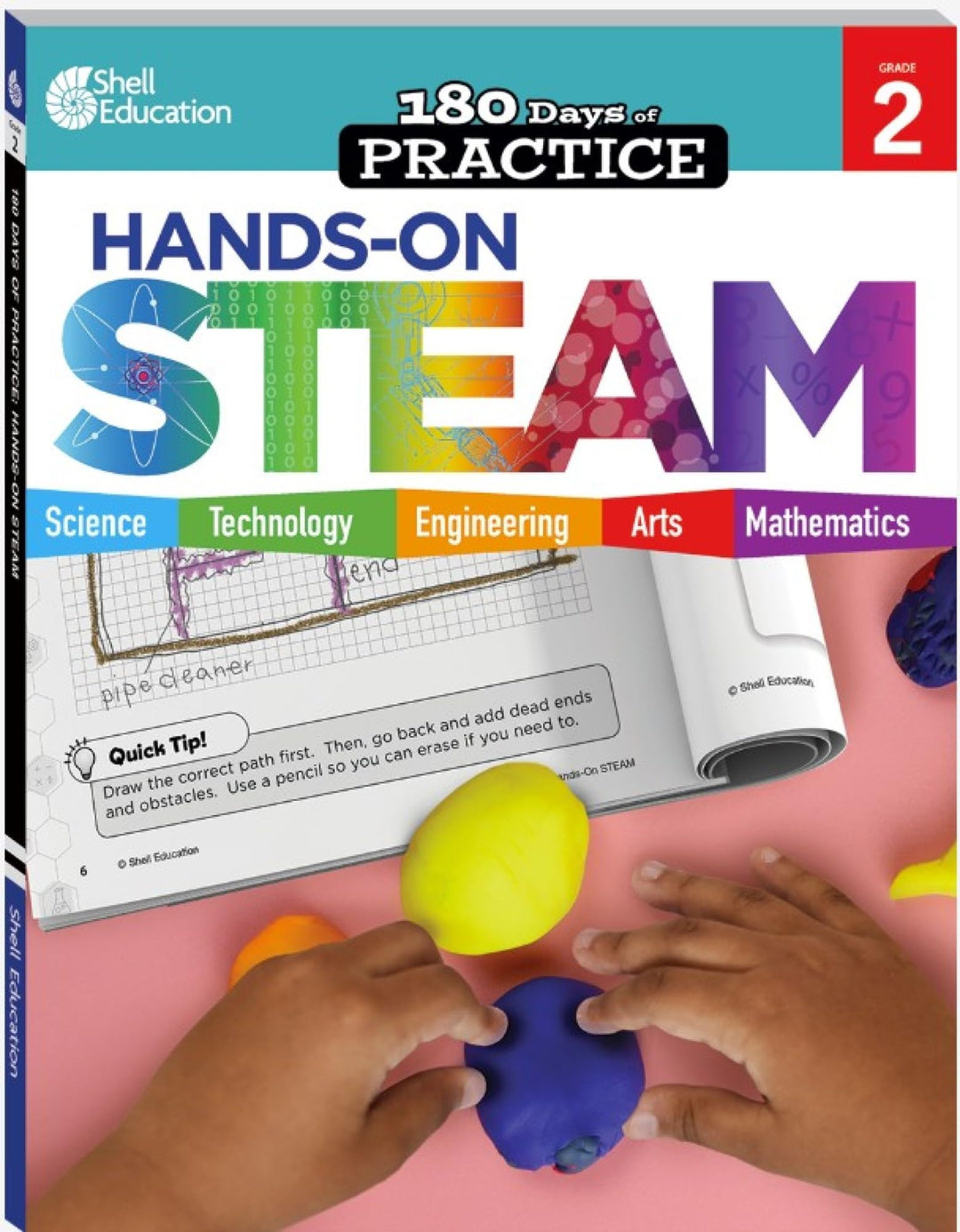 180 Days: Hands-On STEAM: Grade 2 (180 Days of Practice), Paperback