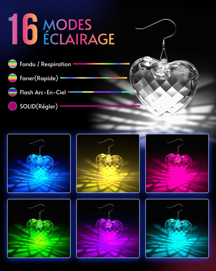 LED Ohrringe Disco Ball Ohrringe 7 RGB Licht Projektion Licht Ohrringe für Frauen Wiederaufladbare L