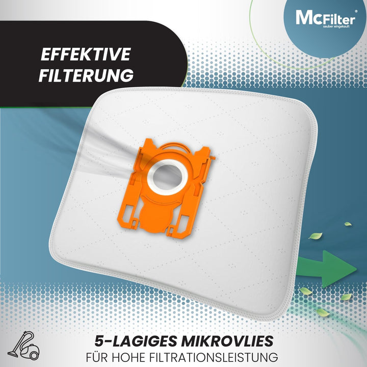 McFilter I 20 Staubsaugerbeutel als Alternative für Swirl PH86 I geeignet für Philips, AEG, Electrol
