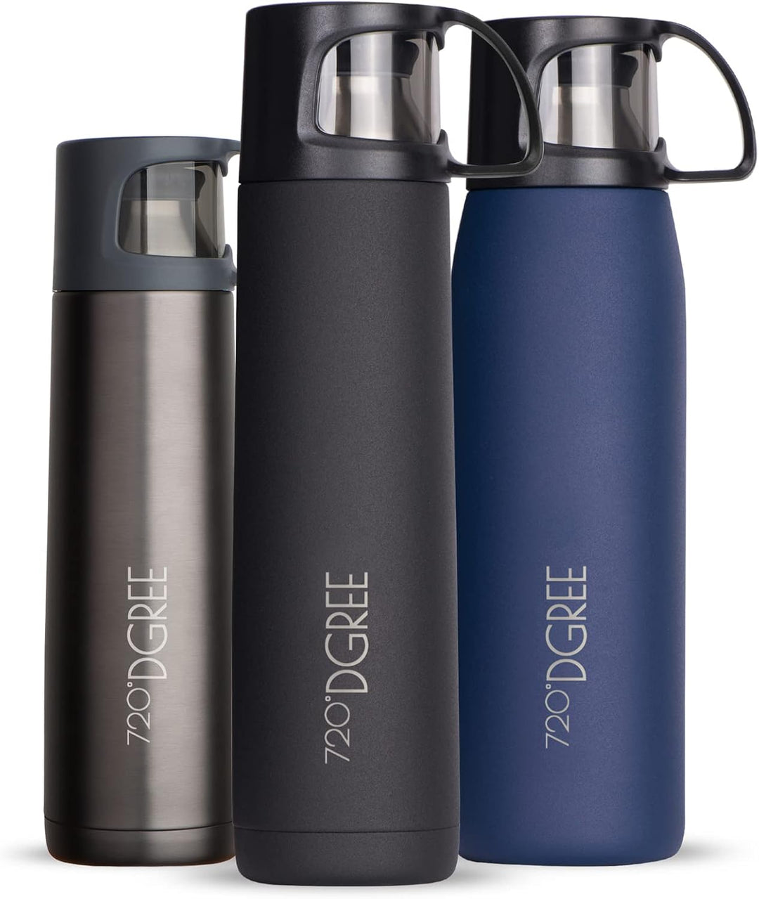 720°DGREE Thermoskanne mit Becher 1l “Follow” - 3 Grössen, 12h Heiss, 24h Kalt, Auslaufsicher, BPA-F