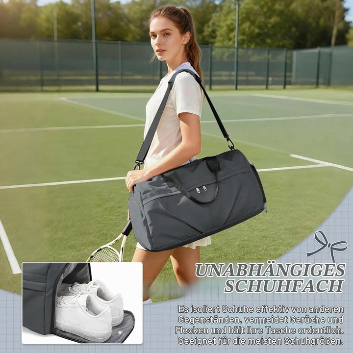 HYC00 Sport Duffel Bag Damen Sporttasche mit Schuhfach Reisetasche Damen Herren Weekender Overnight