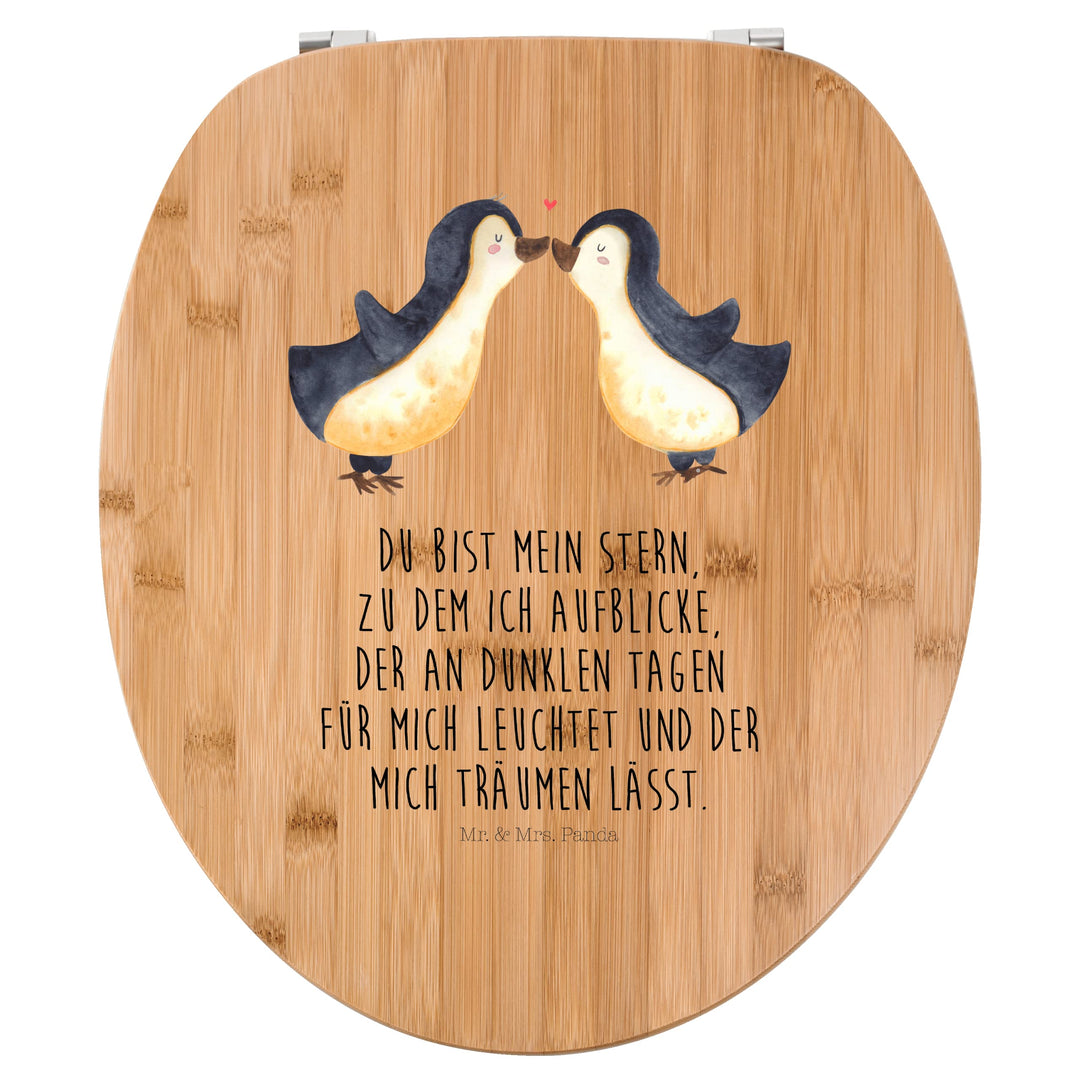 Mr. & Mrs. Panda Motiv WC Sitz Pinguin Liebe - Geschenk, Liebespaar, WC-Sitz, Klobrille, Jahrestag,