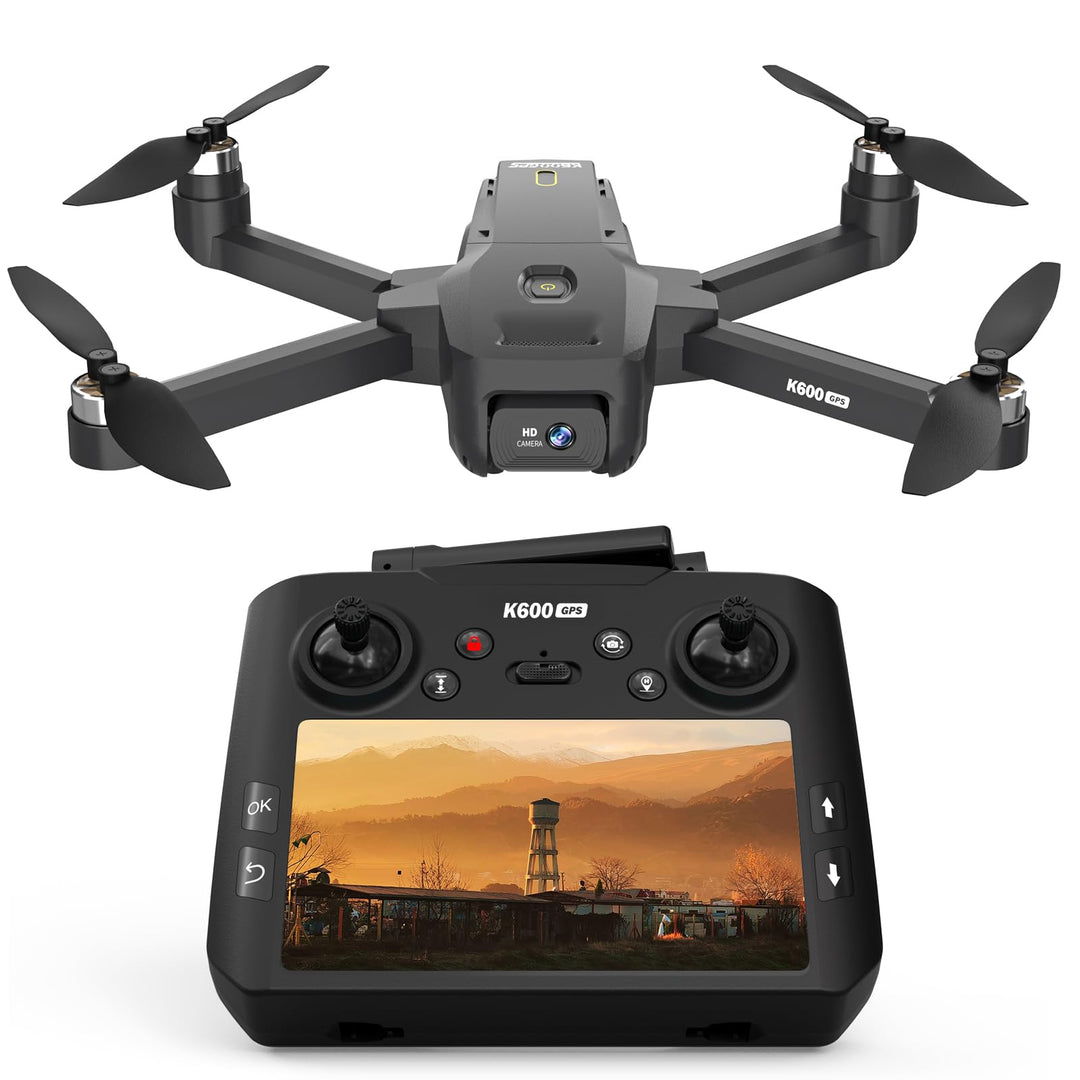 GPS Drohne mit 4.5" HD Bildschirm EIS Kamera, Follow Me Modulare Batterie | AI Track&amp;Orbit,Gesten Sc
