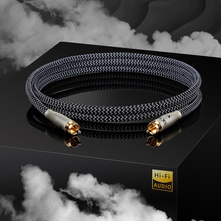 SKW High End Cinch RCA Digitales Koaxialkabel, Kupfer und Silberlitzendrähte Cinch auf Cinch S/PDIF