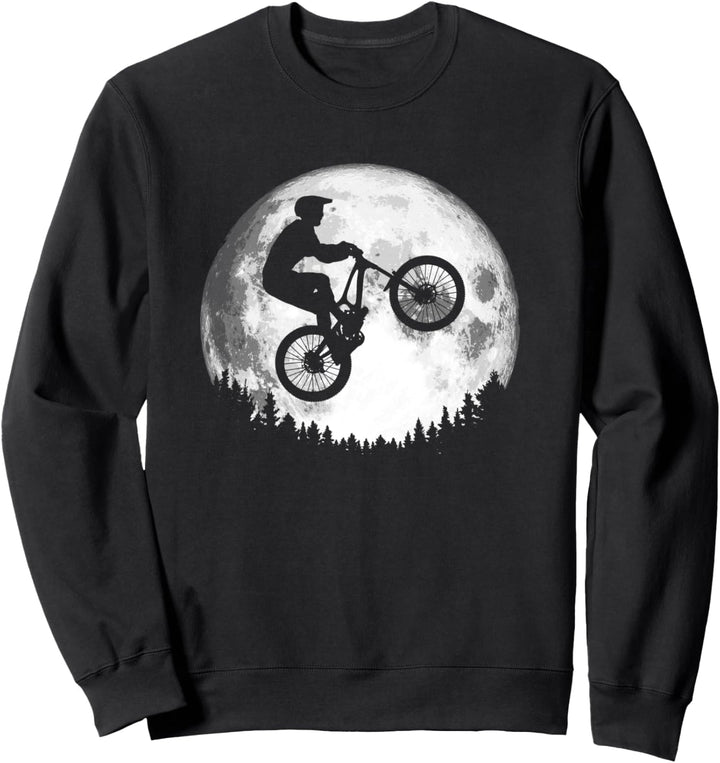 Vintage Mountain Bike & Moon Retro MTB 80s Vibe Sweatshirt