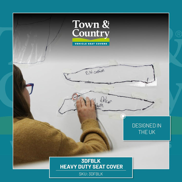 Town and Country 3D Universal-Vordersitzbezug, Schwarz Standard Schwarz, Standard Schwarz