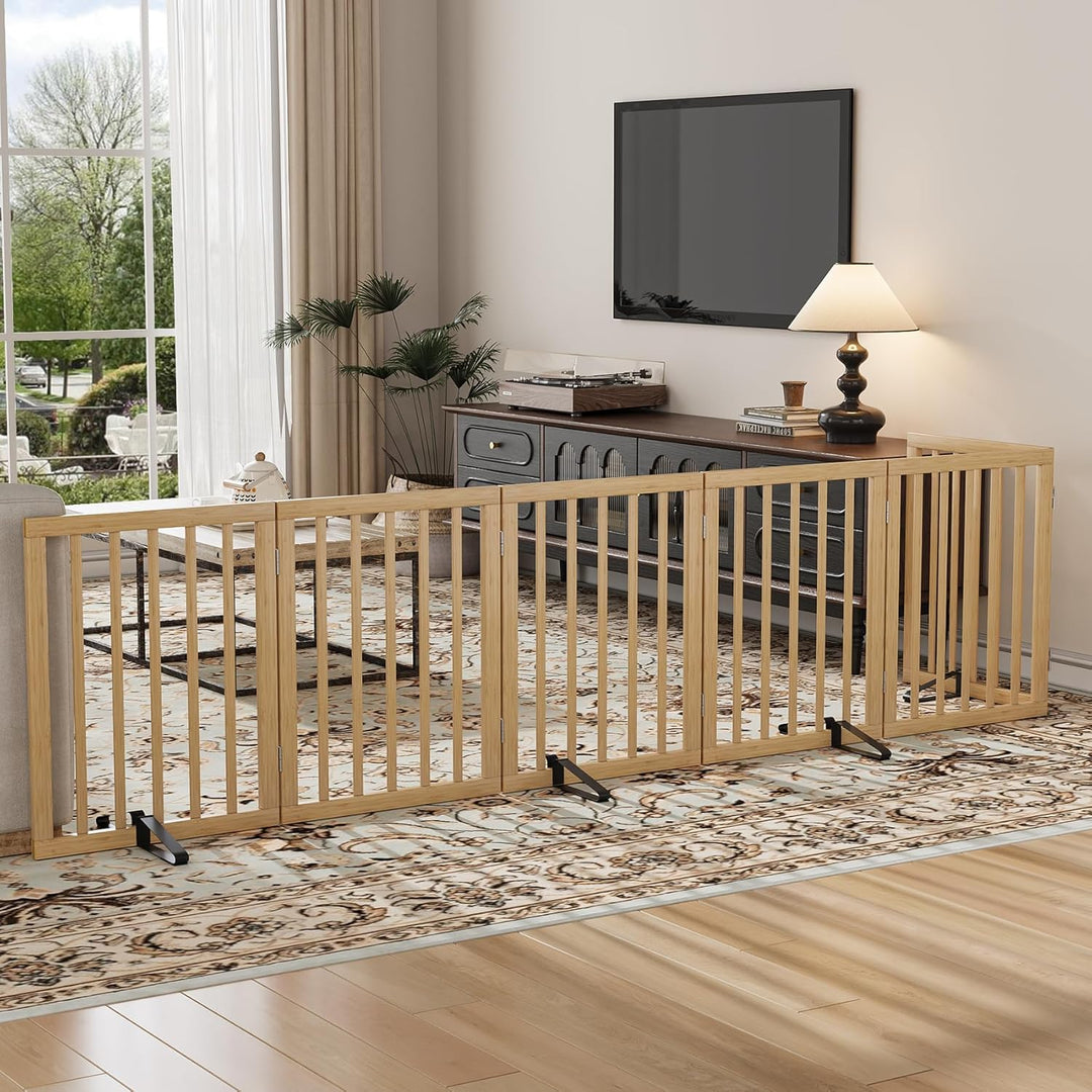 Freistehendes Hundegitter, Faltbares Hundebarriere für Tür,Treppen,Flur,Küche &amp; Schlafzimmer, Freist