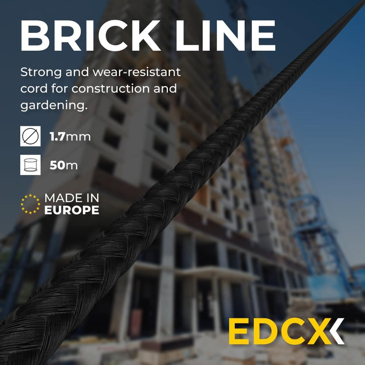 EdcX Maurerschnur ⌀1,7 mm | 50m, 100m und 300m | Nylon | Ziegellinie, Bauschnur, Gartenarbeit, Mason