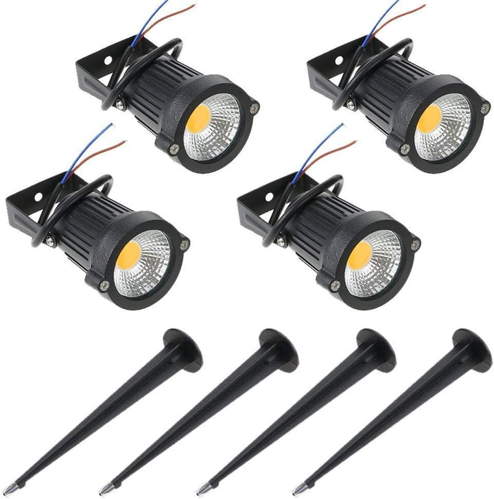 4 PCS 5W COB LED Gartenleuchte mit Erdspiess Gartenstrahler IP65 wasserdicht 85-265V/AC für Garten,