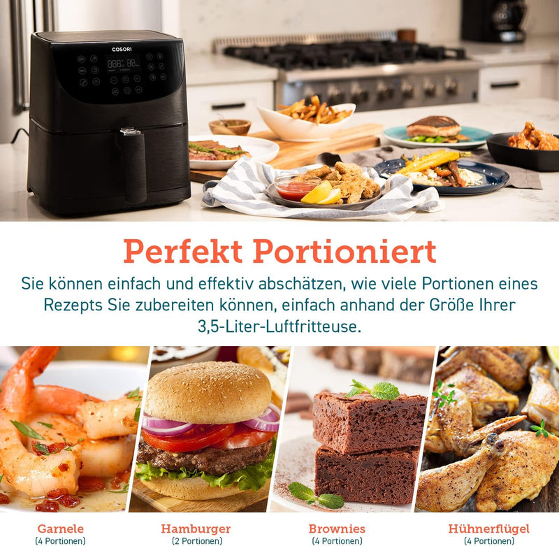 COSORI Heissluftfritteuse XL, Heissluftfriteuse mit 13 Programmen, Airfryer 1,2kg für 1-3 Personen m