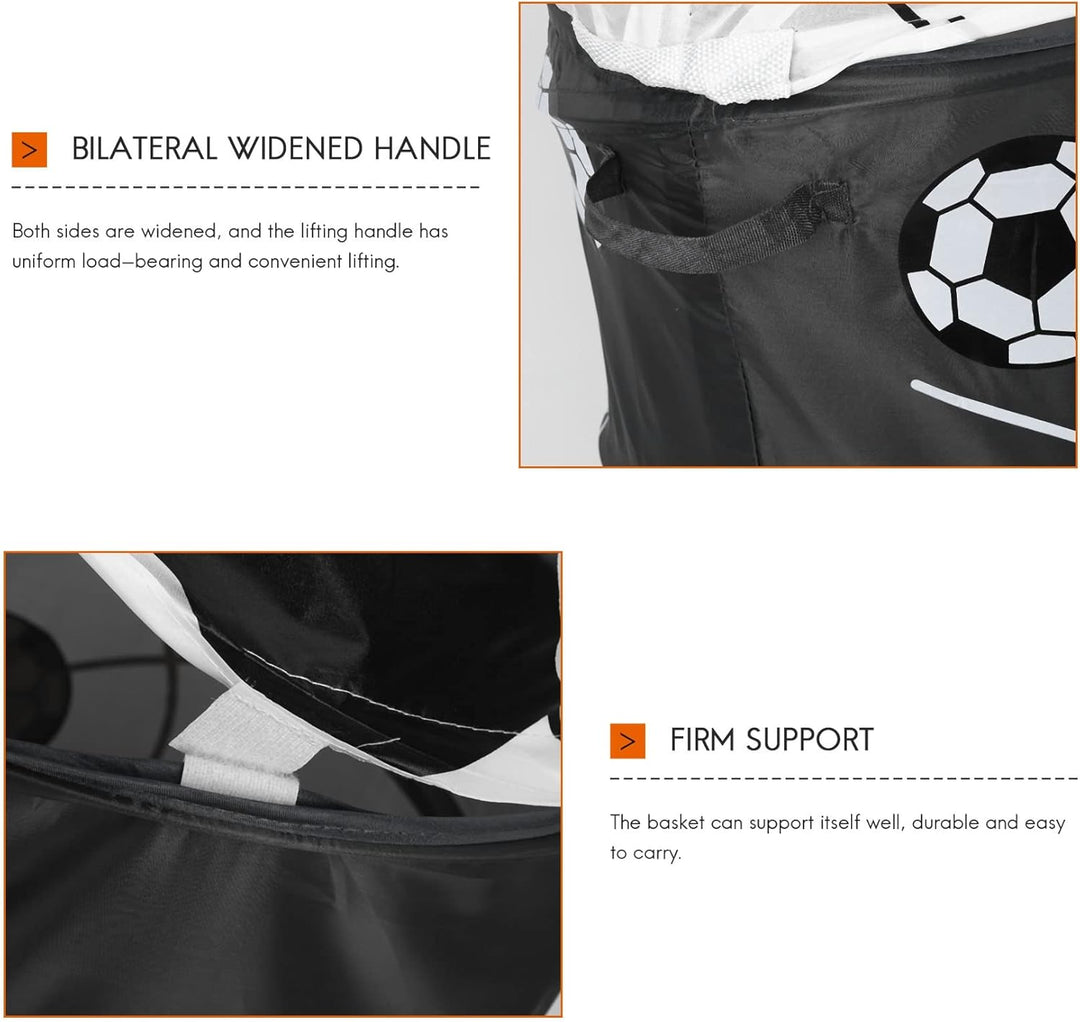 Fussball Faltbarer Wäschekorb, Polyester Tuch Lagerung für Spielzeug und Kleidung