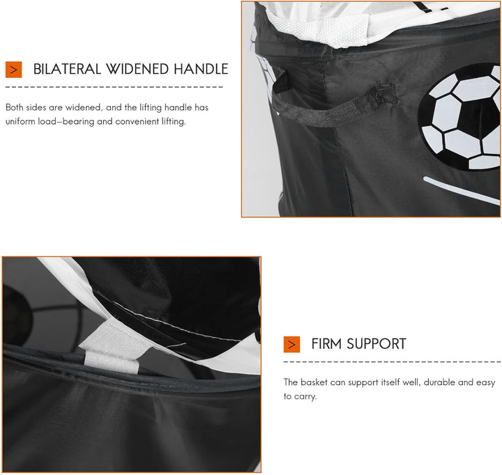 Fussball Faltbarer Wäschekorb, Polyester Tuch Lagerung für Spielzeug und Kleidung
