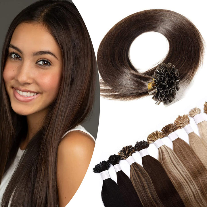 SEGO Bondings Extensions Echthaar 0.5g/Strähnen 100 Strähnen Haarverlängerung Keratin U-Tip Glue 100