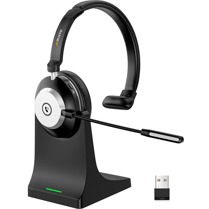 Wantek Bluetooth-Headset mit Mikrofon für PC, V5.2, Kabelloses Headset mit Rauschunterdrückungs-Mikr