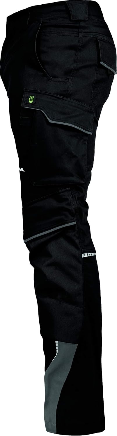 LEIB WÄCHTER Flex-Line Arbeitshose Bundhose Premium grün-schwarz mit Spandex … 58 Schwarz/Grau, 58 S