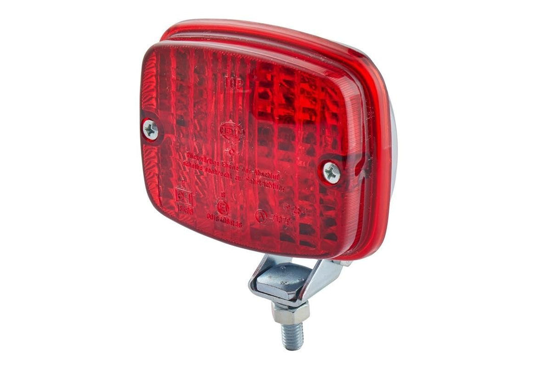 HELLA - Nebelschlussleuchte - Halogen - 12/24V - Anbau - Lichtscheibenfarbe: rot - Stecker: Flachste